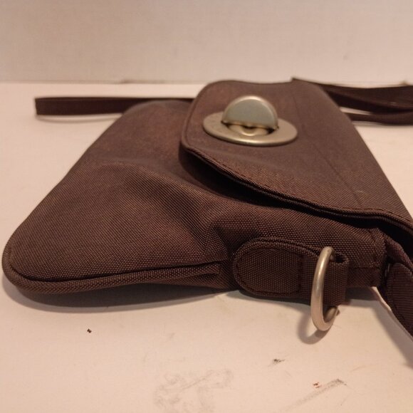 BAGGALLINI Gray Nylon Convertible Clutch/Crossbody Bag Small Twist Lock - Picture 4 of 12